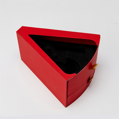 High-grade cosmetics packaging box, double shaped box, triangle portable gift box, customized