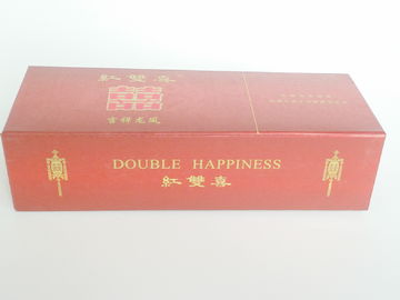 Embossing Elegant Cigar Gift Boxes Foldable Coated Paper with red