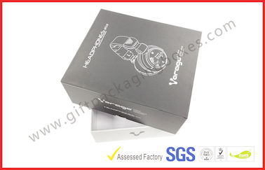 CMYK Printed Round Embossed Rigid Gift Boxes , Custom Printed Paper Packaging Boxes For Headphone