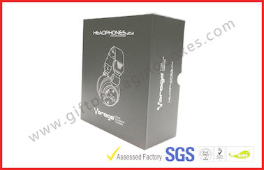 CMYK Printed Round Embossed Rigid Gift Boxes , Custom Printed Paper Packaging Boxes For Headphone
