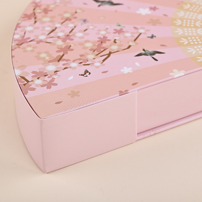 Fan shaped packaging gift box, customized scarf, lipstick, gift paper box, world cover, color box, gift box, customized