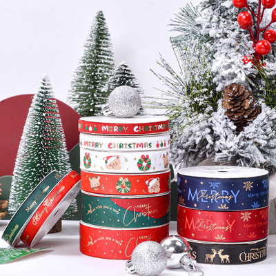 Customized Christmas Packaging Knot Decoration Gift Box Packaging Ribbon Christmas Ribbon Customization