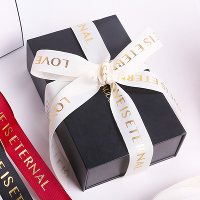 Customized gilded ribbed ribbon bouquet packaging, ribbon cake packaging, rope weaving