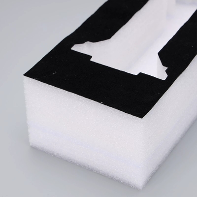 Custom epe pearl-cotton profiled shock-proof foam box flocking inner liner