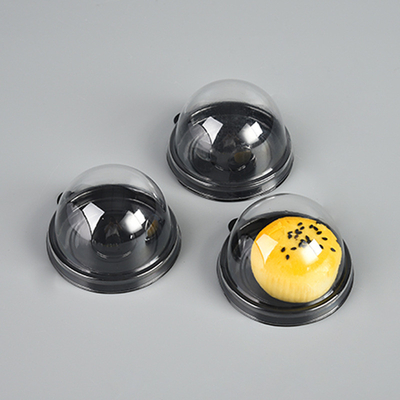 Customized round egg yolk crisp packing box pvc transparent bubble shell plastic box snow Mei Niong blister packing box