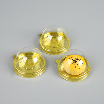 Customized round egg yolk crisp packing box pvc transparent bubble shell plastic box snow Mei Niong blister packing box