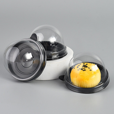 Customized round egg yolk crisp packing box pvc transparent bubble shell plastic box snow Mei Niong blister packing box