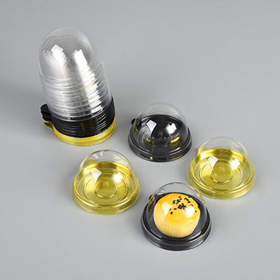 Customized round egg yolk crisp packing box pvc transparent bubble shell plastic box snow Mei Niong blister packing box