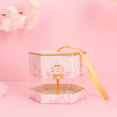 Custom hexagonal transparent gift box Creative Gift box Send girl heart lovely flowers bridesmaid birthday box