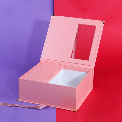 Pink butterfly hand gift box Transparent window large box clamshell gift box custom custom