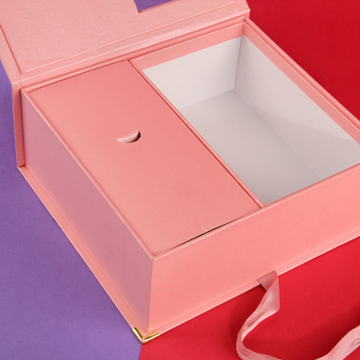 Pink butterfly hand gift box Transparent window large box clamshell gift box custom custom