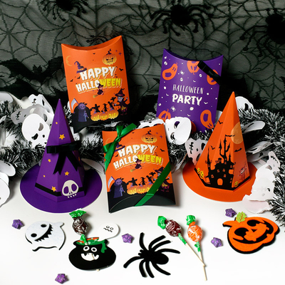 Funny Halloween cartoon hat candy cookie gift box custom Halloween packaging color packaging box