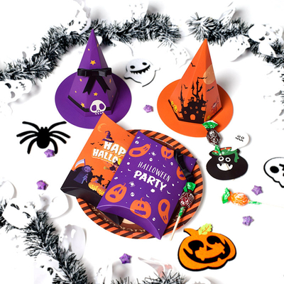 Funny Halloween cartoon hat candy cookie gift box custom Halloween packaging color packaging box
