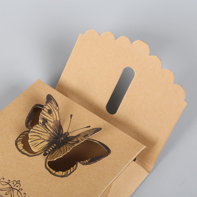 Custom kraft paper candy box personality black cardboard hollowed window box custom