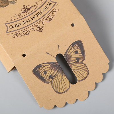 Custom kraft paper candy box personality black cardboard hollowed window box custom