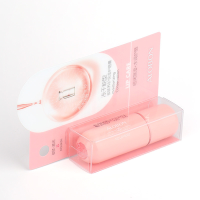 Lip balm blister hot seal paper card printing inner plate transparent PET PVC hot pressure blister box customization
