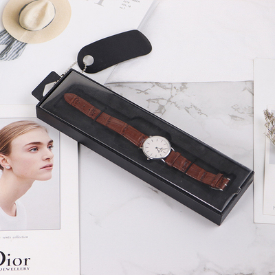 Pvc transparent clamshell watch box Custom tempered strap box men's and women's watch box