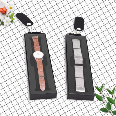 Pvc transparent clamshell watch box Custom tempered strap box men's and women's watch box