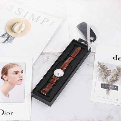 Pvc transparent clamshell watch box Custom tempered strap box men's and women's watch box
