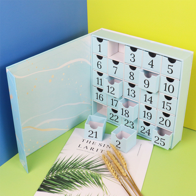 Blue 25 surprise countdown calendar gift box Birthday Valentine Christmas gift box custom made