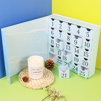 Blue 25 surprise countdown calendar gift box Birthday Valentine Christmas gift box custom made