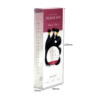 Custom wig packaging box Transparent pvc hair salon hair supplies plastic box Flat rod pet plastic box custom