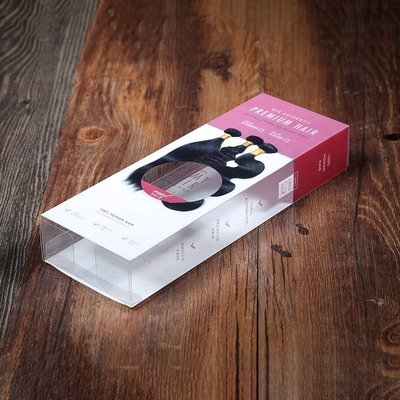 Custom wig packaging box Transparent pvc hair salon hair supplies plastic box Flat rod pet plastic box custom