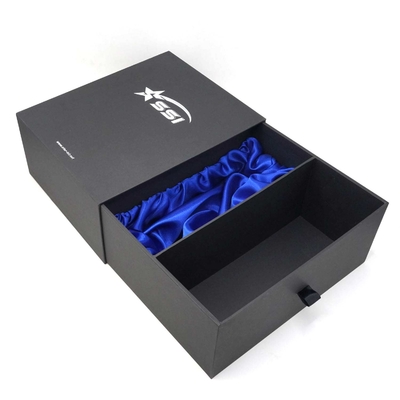 Wine box custom high-end wine gift packaging box Empty box wine bottle single with wine glass drawer box silk lining