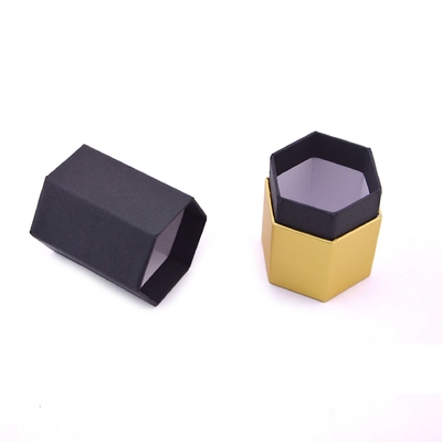 Hexagonal box craft gift box cover gift box Jewelry necklace shaped box hot gold hot silver custom